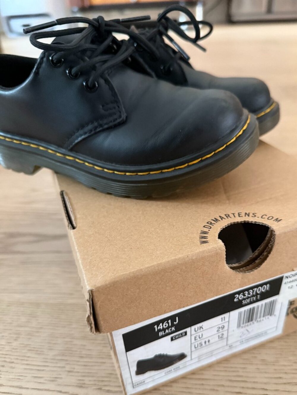 Dr. Martens Little Kids' 1461 Softy T Leather Oxford Shoes